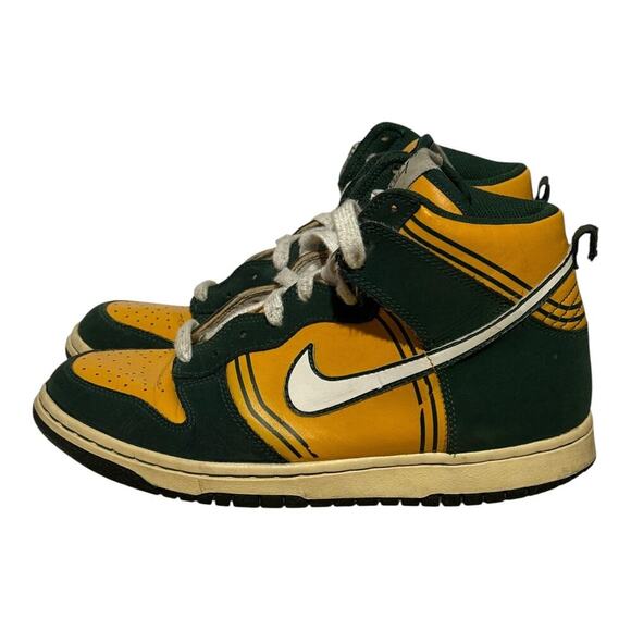 Nike Dunk High GS Crayola Kids Size 6.5Y Green Yellow Greenbay Packers - Picture 3 of 7